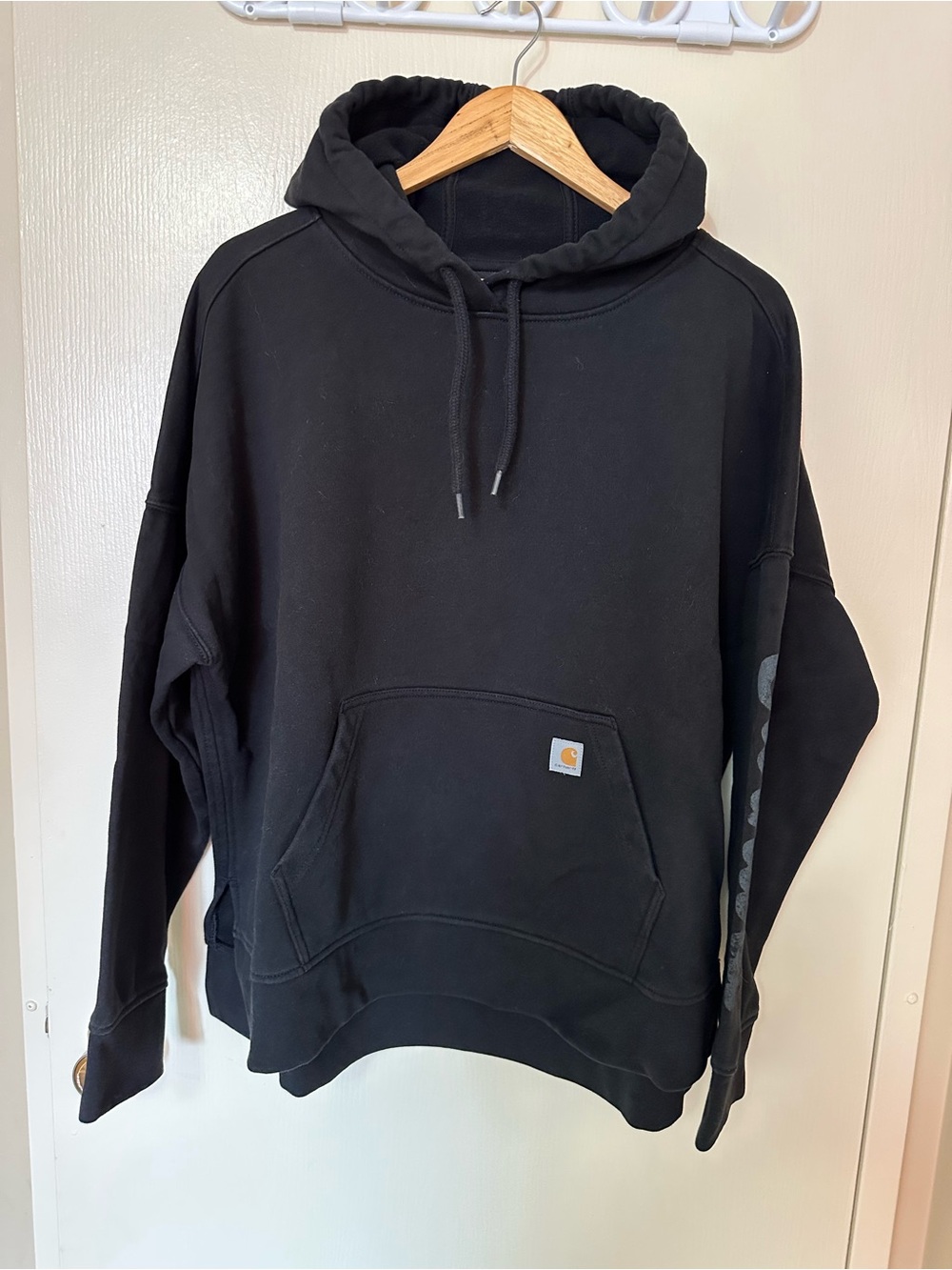 Carhartt Men's Black Crewneck Hoodie with Pocket